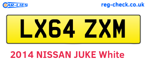 LX64ZXM are the vehicle registration plates.