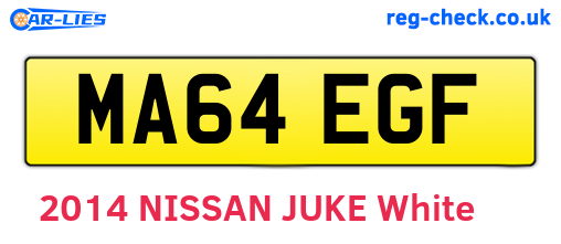 MA64EGF are the vehicle registration plates.