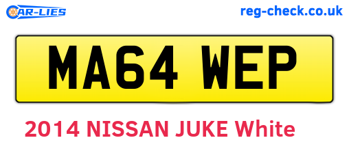 MA64WEP are the vehicle registration plates.