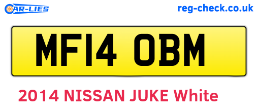 MF14OBM are the vehicle registration plates.