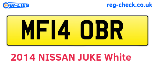 MF14OBR are the vehicle registration plates.