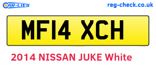 MF14XCH are the vehicle registration plates.