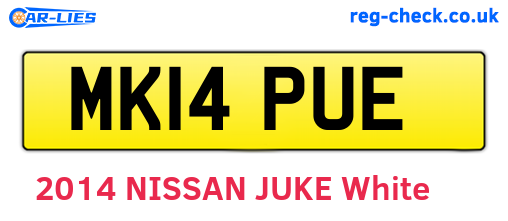 MK14PUE are the vehicle registration plates.