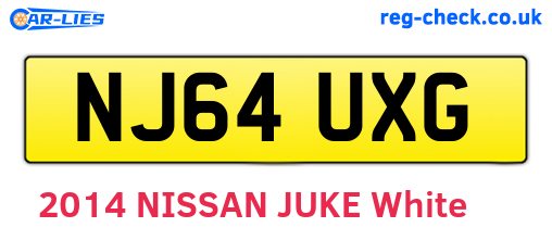 NJ64UXG are the vehicle registration plates.
