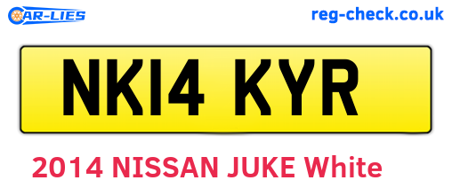 NK14KYR are the vehicle registration plates.