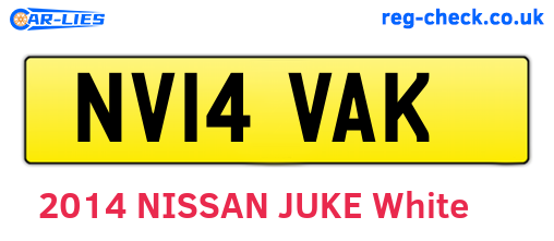 NV14VAK are the vehicle registration plates.