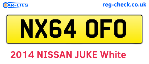 NX64OFO are the vehicle registration plates.
