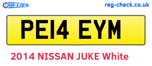 PE14EYM are the vehicle registration plates.