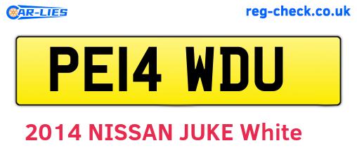 PE14WDU are the vehicle registration plates.