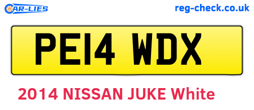 PE14WDX are the vehicle registration plates.