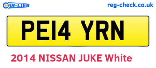 PE14YRN are the vehicle registration plates.