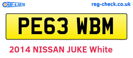 PE63WBM are the vehicle registration plates.
