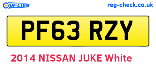 PF63RZY are the vehicle registration plates.