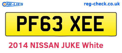PF63XEE are the vehicle registration plates.