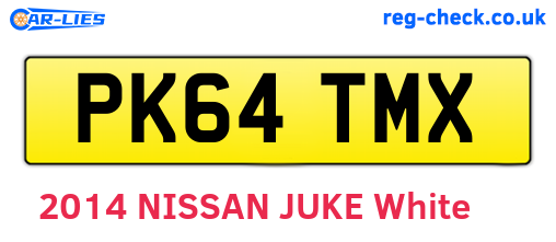 PK64TMX are the vehicle registration plates.