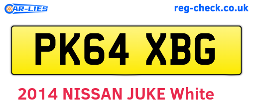 PK64XBG are the vehicle registration plates.