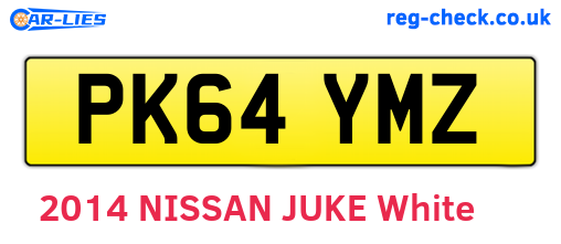 PK64YMZ are the vehicle registration plates.