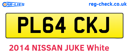 PL64CKJ are the vehicle registration plates.