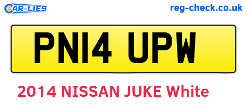PN14UPW are the vehicle registration plates.
