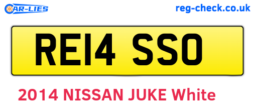 RE14SSO are the vehicle registration plates.