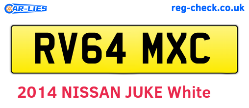 RV64MXC are the vehicle registration plates.