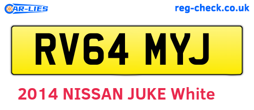 RV64MYJ are the vehicle registration plates.