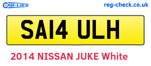 SA14ULH are the vehicle registration plates.
