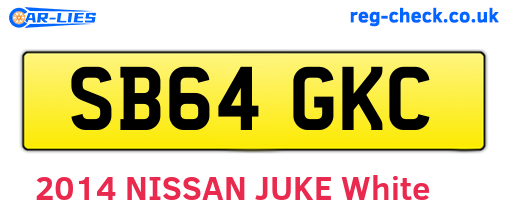 SB64GKC are the vehicle registration plates.