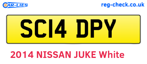 SC14DPY are the vehicle registration plates.