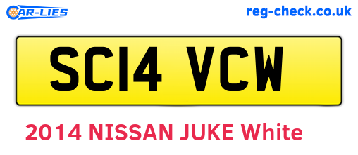 SC14VCW are the vehicle registration plates.