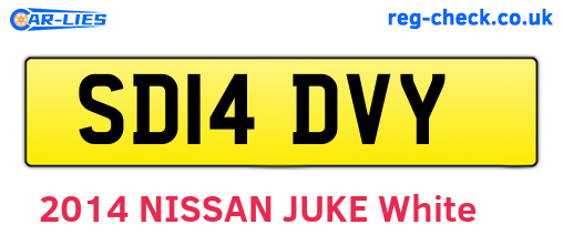 SD14DVY are the vehicle registration plates.