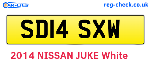 SD14SXW are the vehicle registration plates.