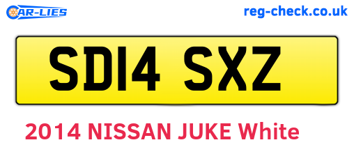 SD14SXZ are the vehicle registration plates.