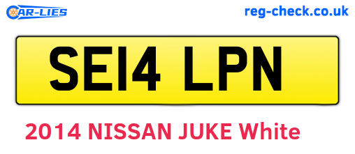 SE14LPN are the vehicle registration plates.