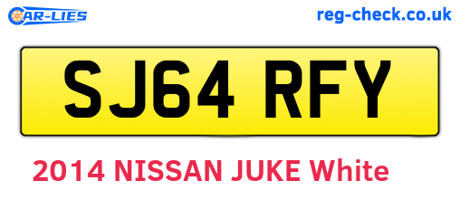 SJ64RFY are the vehicle registration plates.