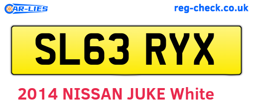 SL63RYX are the vehicle registration plates.