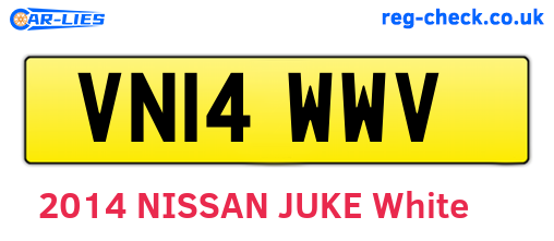 VN14WWV are the vehicle registration plates.