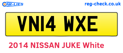 VN14WXE are the vehicle registration plates.