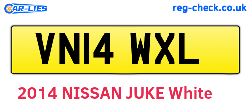 VN14WXL are the vehicle registration plates.