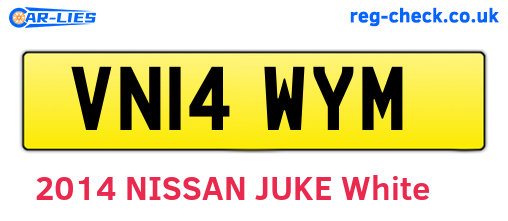 VN14WYM are the vehicle registration plates.