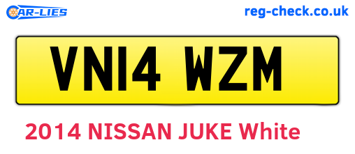 VN14WZM are the vehicle registration plates.
