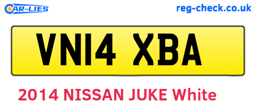 VN14XBA are the vehicle registration plates.