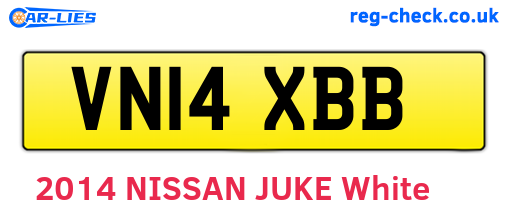 VN14XBB are the vehicle registration plates.