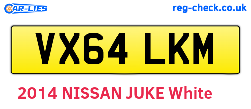 VX64LKM are the vehicle registration plates.