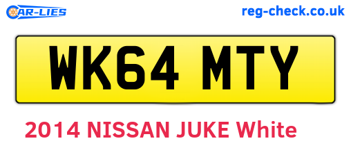 WK64MTY are the vehicle registration plates.