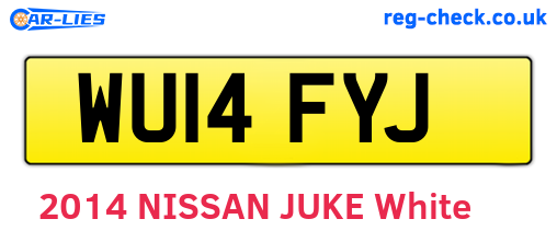 WU14FYJ are the vehicle registration plates.