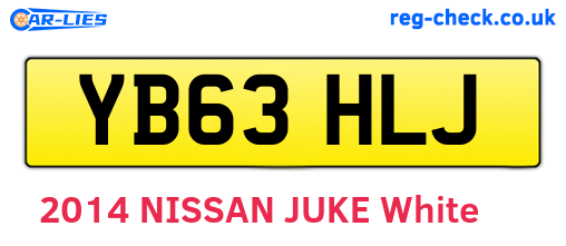 YB63HLJ are the vehicle registration plates.