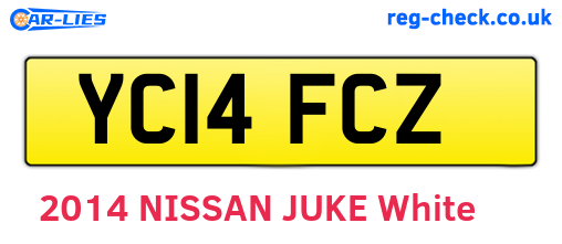 YC14FCZ are the vehicle registration plates.