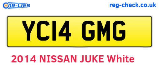 YC14GMG are the vehicle registration plates.