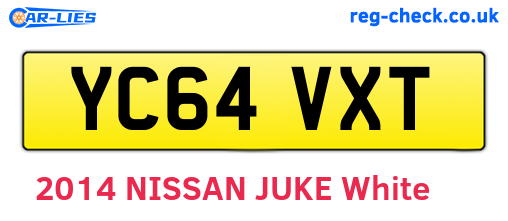 YC64VXT are the vehicle registration plates.